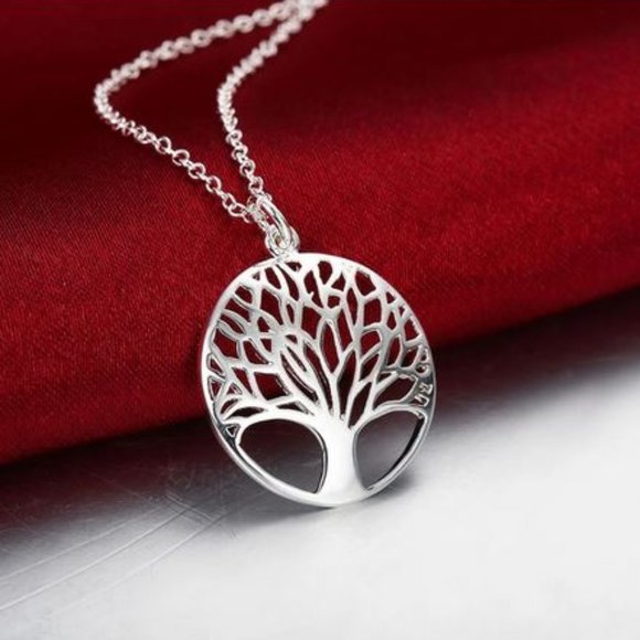 Sterling Silver Pendant tree Necklace - Picture 3 of 4